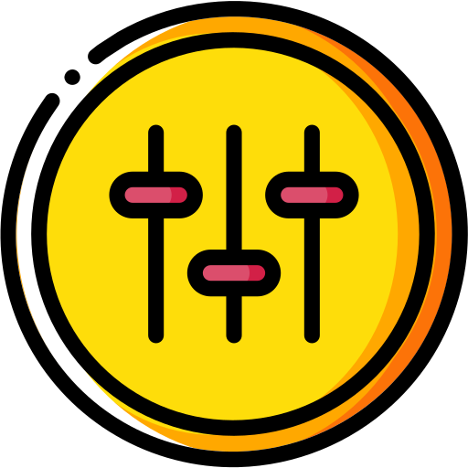 Audio, media, media player, music, settings, video player icon